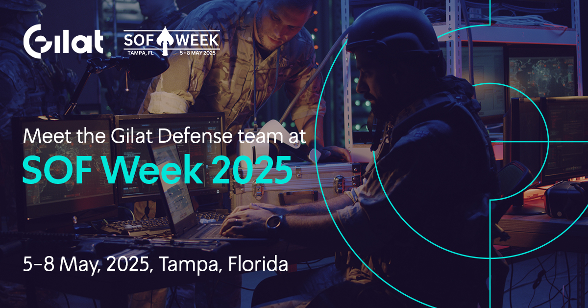 Gilat Satellite Networks (@gilatsatnet) on Twitter photo Meet Gilat Defense at SOF Week
👉 Exciting news! Our North American team will be at SOF Week in Tampa, Florida from May 5-8.
🗓️ If you’re attending and want to set up a meeting, reach out to Billie Sims at billie_sims@gilat.com to book some time.
See you at the show! Meet Gilat Defense at SOF Week
👉 Exciting news! Our North American team will be at SOF Week in Tampa, Florida from May 5-8.
🗓️ If you’re attending and want to set up a meeting, reach out to Billie Sims at billie_sims@gilat.com to book some time.
See you at the show!