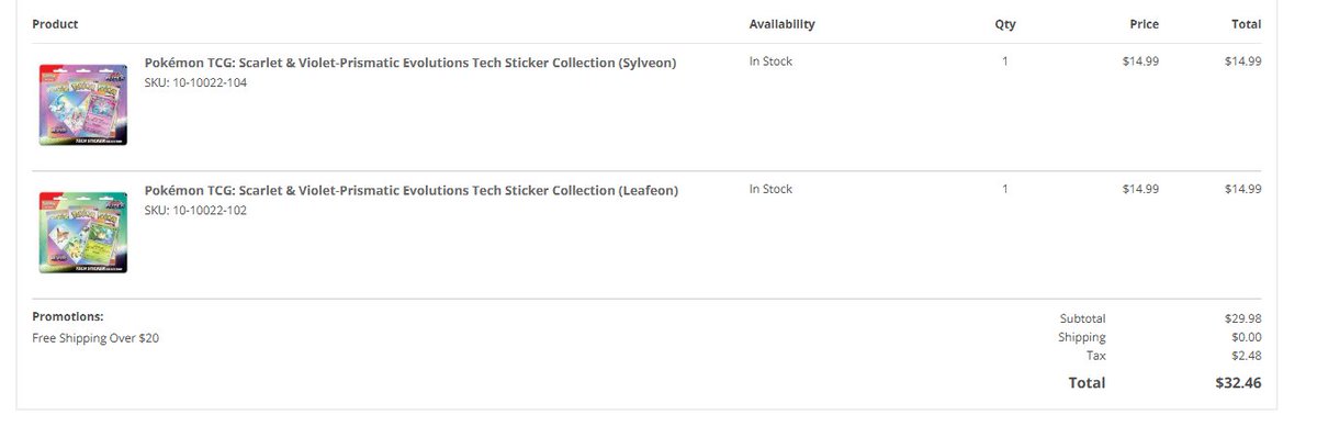 skyx90's tweet photo. @PokemonDealsTCG I was able to snag a couple tech stickers. Thank you! https://t.co/bww54AaaxD