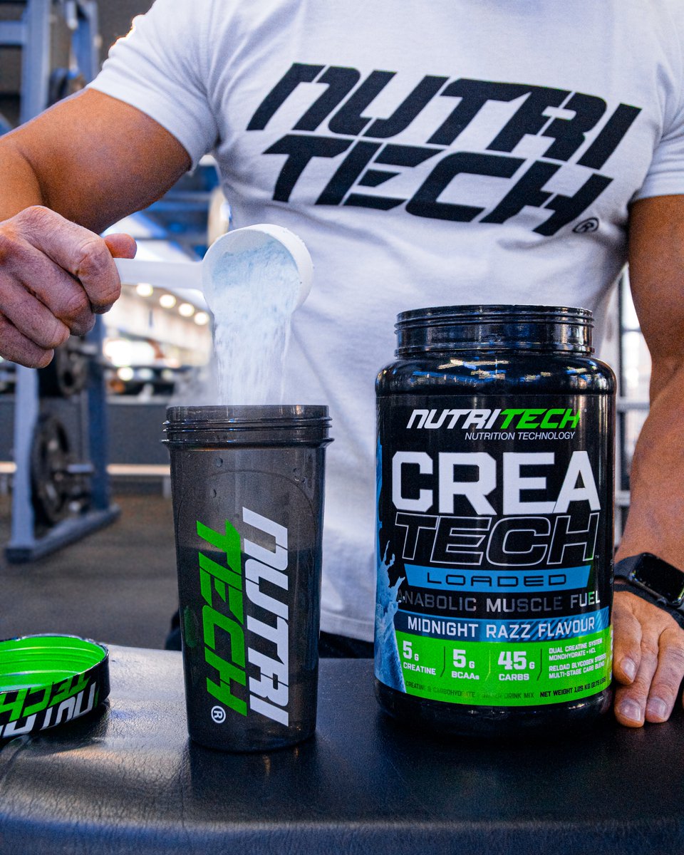 NUTRITECHFIT's tweet photo. Train. Recover. Repeat 👊🏋

CREATECH LOADED brings serious post-workout support. It's formulated to support performance, muscle growth, and faster bounce-back. 🔋

Supps &amp; Merch 👇️⁠
https://t.co/f6Lw63BU5v | Link in bio
⁠
#TrainRecoverRepeat #Nutritech #createchloaded https://t.co/LjwasXd4bK