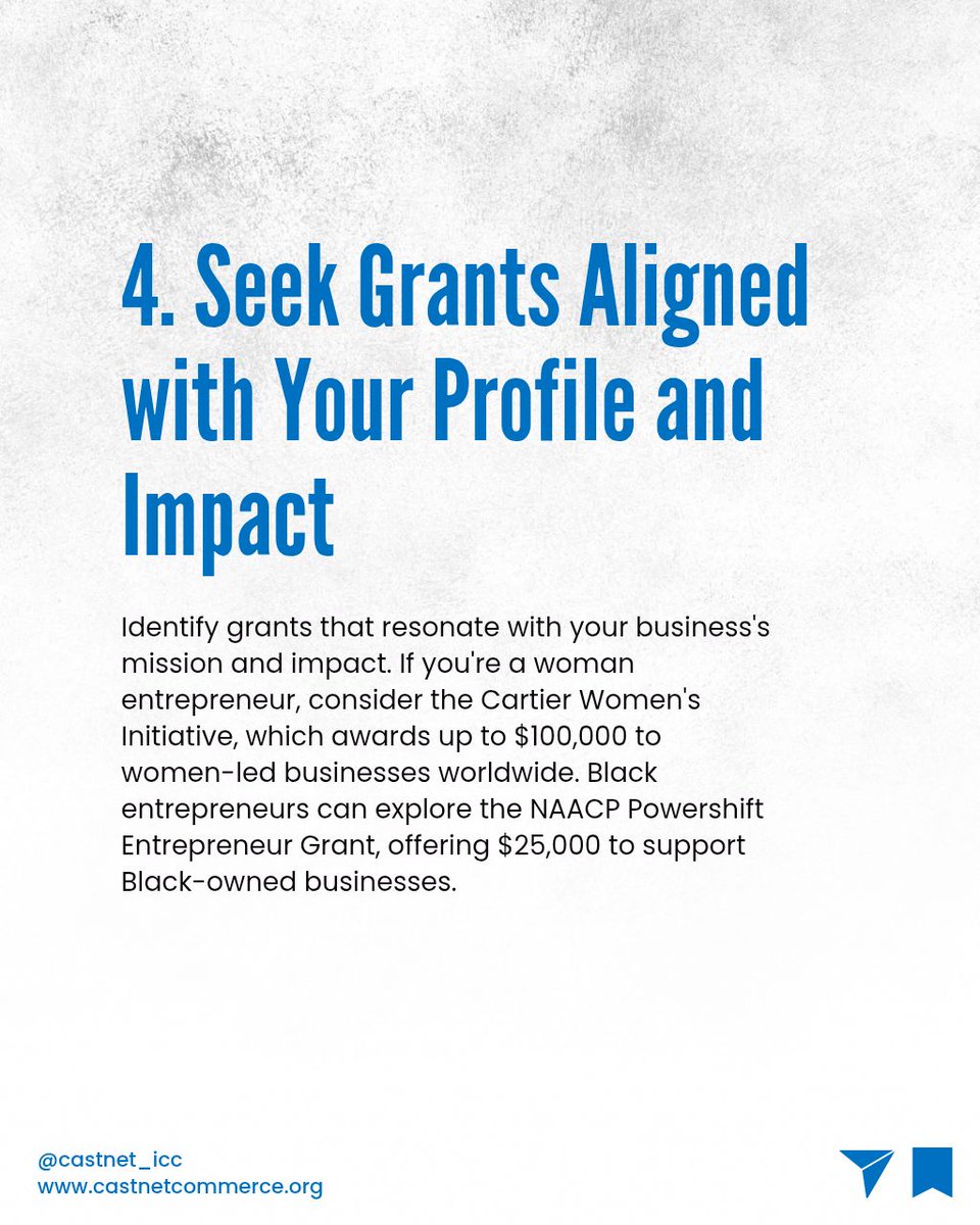 CASTNET_ICC's tweet image. Swipe through to uncover actionable insights and resources to fuel your entrepreneurial journey.

#CASTNET #BusinessGrowth #GrantOpportunities #TipsTuesday #FundingYourBusiness #GlobalExpansion #BusinessGrants #SmallBusinessFunding #InternationalMarkets #CASTNETInsights