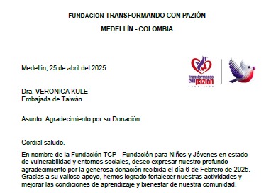 FundacionTCP's tweet photo. Agradecimiento a la embajada de Taiwan, actores y líderes en Medellín, que con su gestión pudimos fortalecer los procesos sociales y de construcción en la comunidad, continuamos transformando con pazion las comunidades.
#EmbajadadeTaiwan #FundacionTCP #TransformandoConPazion https://t.co/0MGJFWLK87