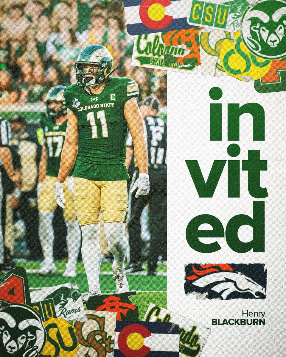 Colorado State Football (@csufootball) on Twitter photo ๐๐ข๐ง๐ข๐๐๐ฆ๐ฉ ๐๐ง๐ฏ๐ข๐ญ๐
<a href="/henryjblackburn/">Henry Blackburn</a> โก๏ธ <a href="/Broncos/">Denver Broncos</a>
#NextLevelRams x #BroncosCountry ๐๐ข๐ง๐ข๐๐๐ฆ๐ฉ ๐๐ง๐ฏ๐ข๐ญ๐
<a href="/henryjblackburn/">Henry Blackburn</a> โก๏ธ <a href="/Broncos/">Denver Broncos</a>
#NextLevelRams x #BroncosCountry