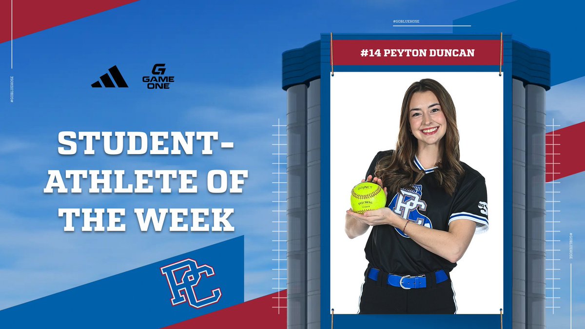 Congrats to our <a href="/adidas/">adidas</a> / <a href="/GameOne_USA/">Game One</a> PC Student-Athlete of the Week, Peyton Duncan!! 🥎

📰 - tinyurl.com/5n8zctc3

#GoBlueHose