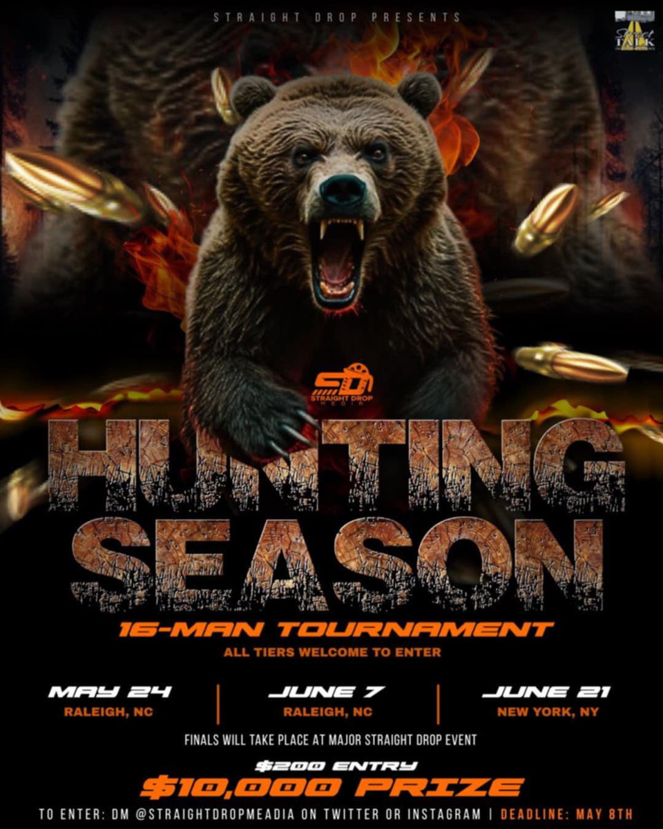 6 slots left. Who wants a chance at $10,000??? Sign up today and let’s get these matchups going #HuntingSeason