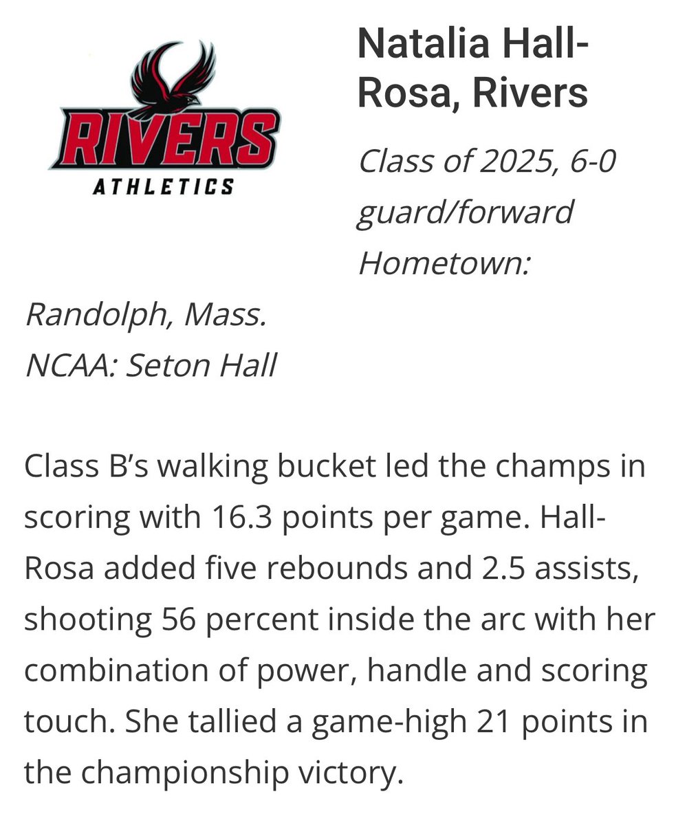 Kenny Small Jr. (@theyoungcoachk) on Twitter photo Congrats <a href="/mpr_talie/">Natalia Hall-Rosa</a> on <a href="/nehoopjournal/">New England Basketball Journal</a> first team! Let’s go T! WINGS UP! Congrats <a href="/mpr_talie/">Natalia Hall-Rosa</a> on <a href="/nehoopjournal/">New England Basketball Journal</a> first team! Let’s go T! WINGS UP!