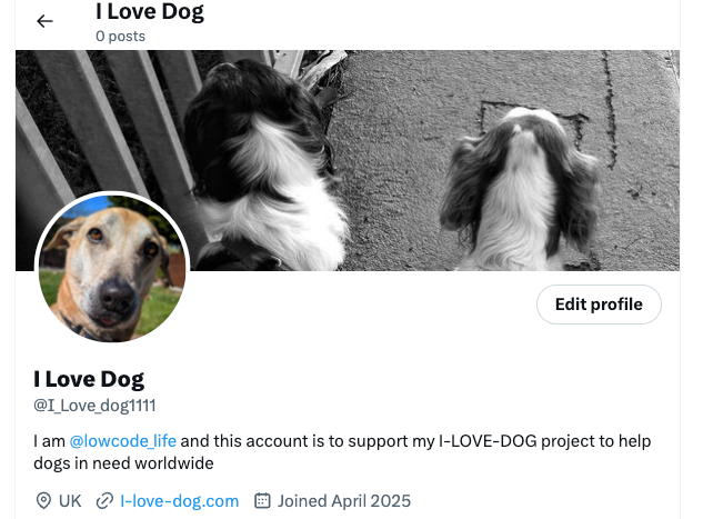 lowcode_life's tweet photo. X Account setup @I_Love_dog1111

Socials still to do:

>Pinterest
>Instagram
>Youtube
 
Possibly moar to follow

#Dogs #dogsofX #DogRescue #DogHelp https://t.co/t6IHJKaNry