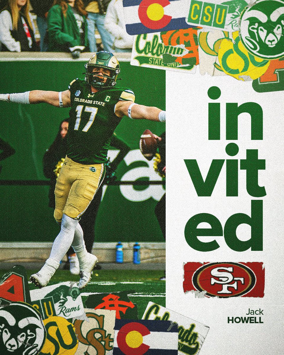 Colorado State Football (@csufootball) on Twitter photo ๐๐ข๐ง๐ข๐๐๐ฆ๐ฉ ๐๐ง๐ฏ๐ข๐ญ๐
<a href="/Jackhowell1205/">Jack Howell</a> โก๏ธ <a href="/49ers/">San Francisco 49ers</a>
#NextLevelRams x #FTTB ๐๐ข๐ง๐ข๐๐๐ฆ๐ฉ ๐๐ง๐ฏ๐ข๐ญ๐
<a href="/Jackhowell1205/">Jack Howell</a> โก๏ธ <a href="/49ers/">San Francisco 49ers</a>
#NextLevelRams x #FTTB
