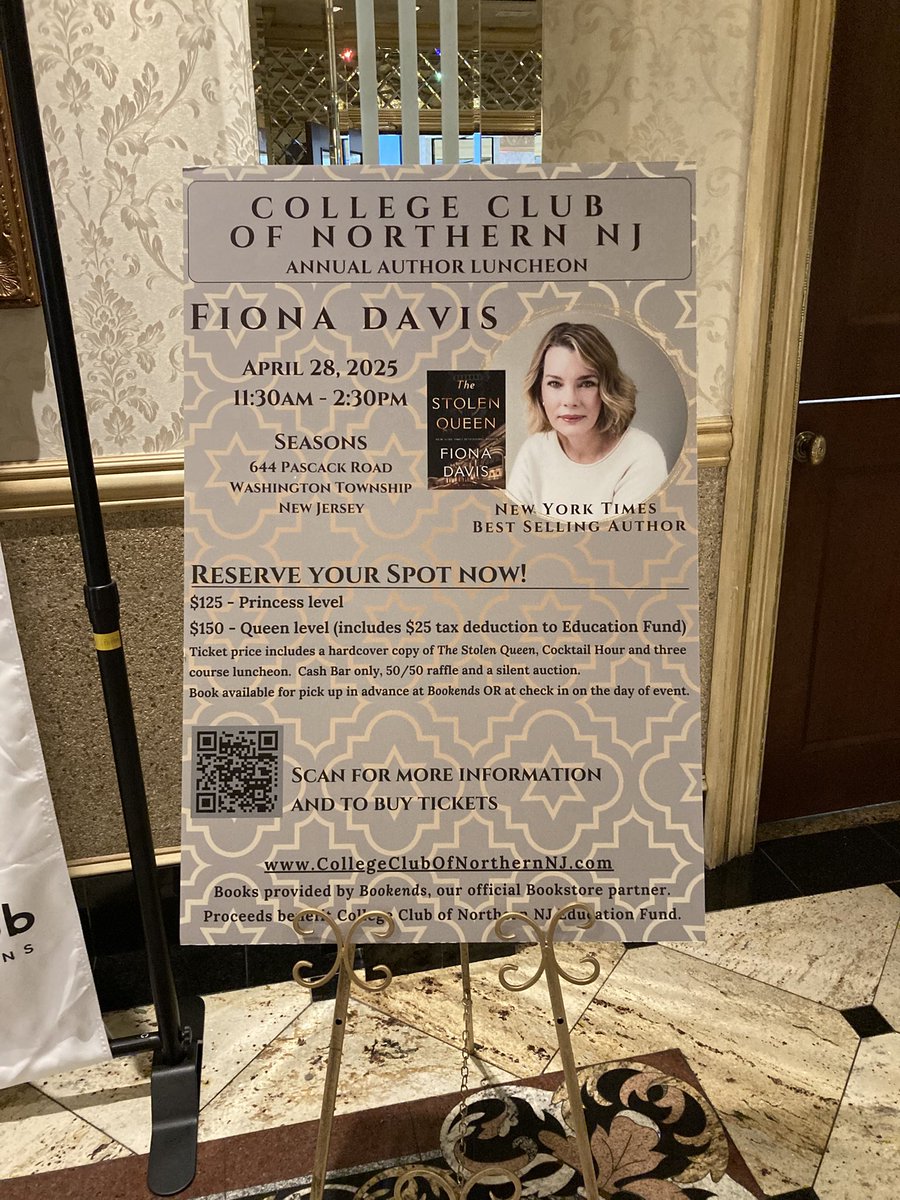 HopeTarr's tweet image. Wonderful time yesterday at the College Club of Northern New Jersey where I had the honor of introducing my dear friend, NYT bestselling author, Fiona Davis. More than 285 people attended; proceeds support educational grants for deserving young students! #AuthorsLife #histfic