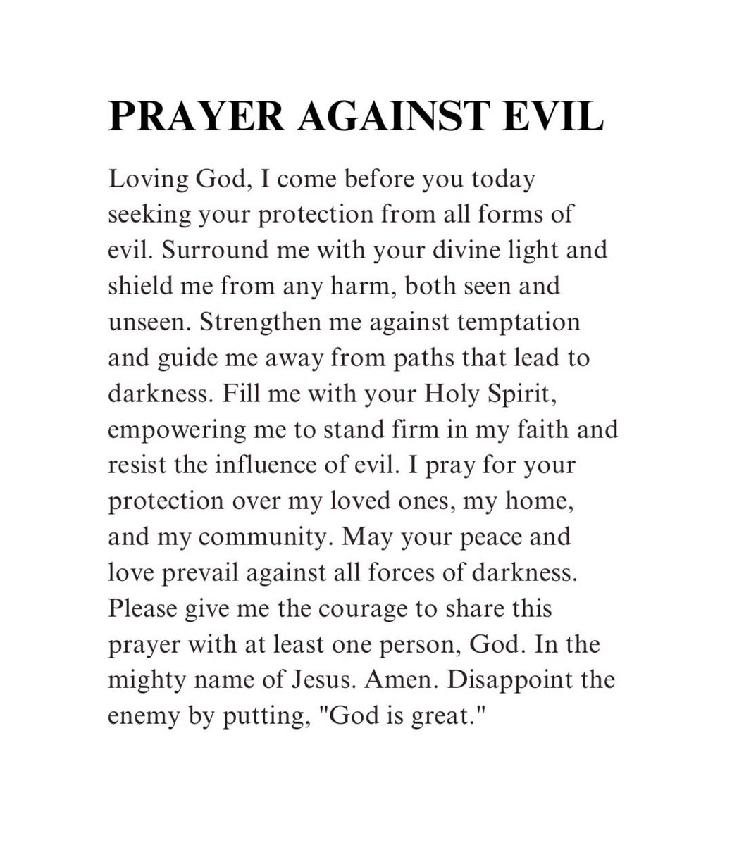 Prayer against evil