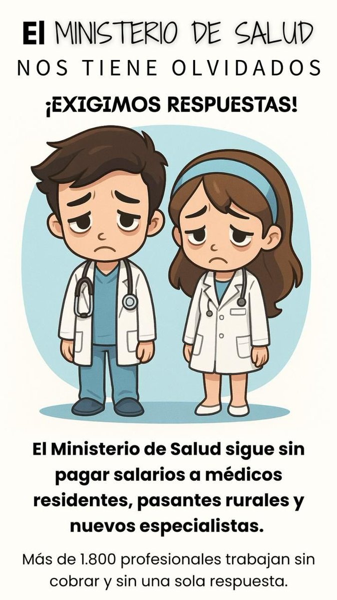 Sabían ustedes que los médicos residentes del país, es decir la mano de obra BARATA que mantiene el sistema de salud, no está cobrando su salario? No es solo que no cobramos el supuesto aumento, no cobramos nada de nada. Hay alguna explicación?  <a href="/msaludpy/">Ministerio de Salud</a> <a href="/MEF_Paraguay/">Ministerio de Economía y Finanzas - Paraguay</a>