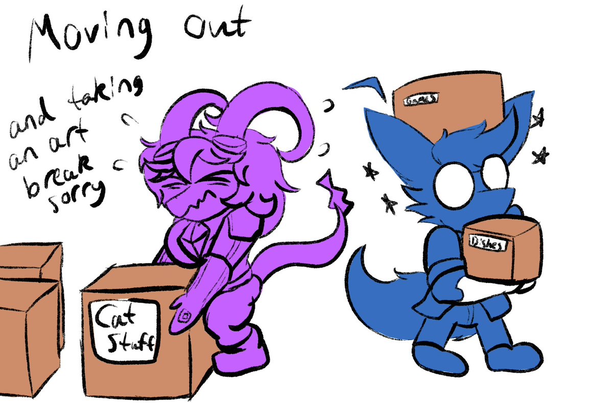 I’ve been in the process of moving out of my current apartment, getting a better place to live 💜💙

Also I’ve been fighting burnout for a couple months and I really need to stop pushing myself super hard 💨