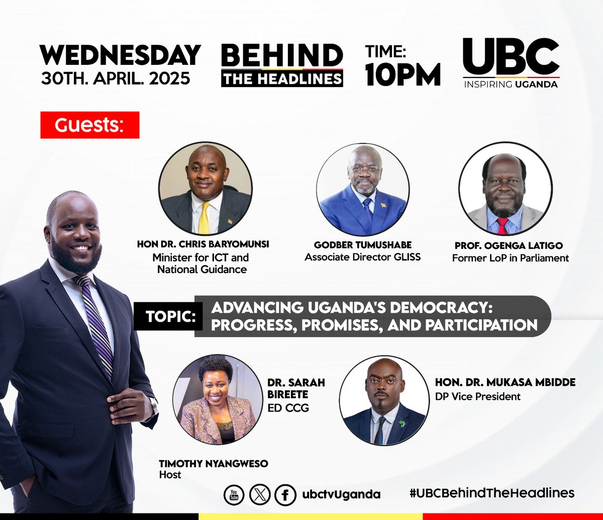 UBC West Empikahoona (@empikahoona) on Twitter photo #UBCBehindTheHeadlines is coming to you live <a href="/ubctvuganda/">UBC UGANDA</a> with your host <a href="/TNyangweso/">timothy nyangweso</a> please let's tune in @10pm and be part of the show.
Cc. <a href="/SarahBireete/">Dr. Bireete Sarah</a> <a href="/GodberTumushabe/">Godber Tumushabe</a> #UBCBehindTheHeadlines is coming to you live <a href="/ubctvuganda/">UBC UGANDA</a> with your host <a href="/TNyangweso/">timothy nyangweso</a> please let's tune in @10pm and be part of the show.
Cc. <a href="/SarahBireete/">Dr. Bireete Sarah</a> <a href="/GodberTumushabe/">Godber Tumushabe</a>
