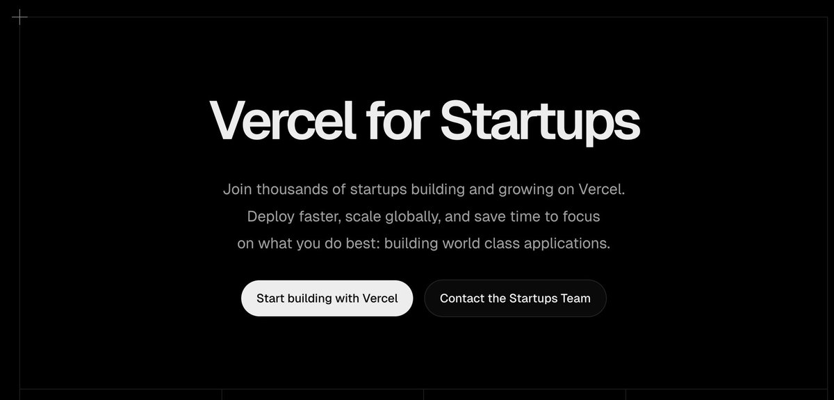 the best startups are built on <a href="/vercel/">Vercel</a>, yours should be too 

vercel.com/startups
