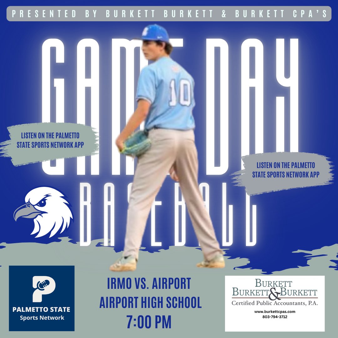 The Eagles will host Irmo tonight, marking the season finale and Senior Night. We encourage everyone to attend and show their support for this remarkable group of seniors. Pack the Hill! You can listen to the live broadcast with the Voice of the Airport Eagles Steve Knight and