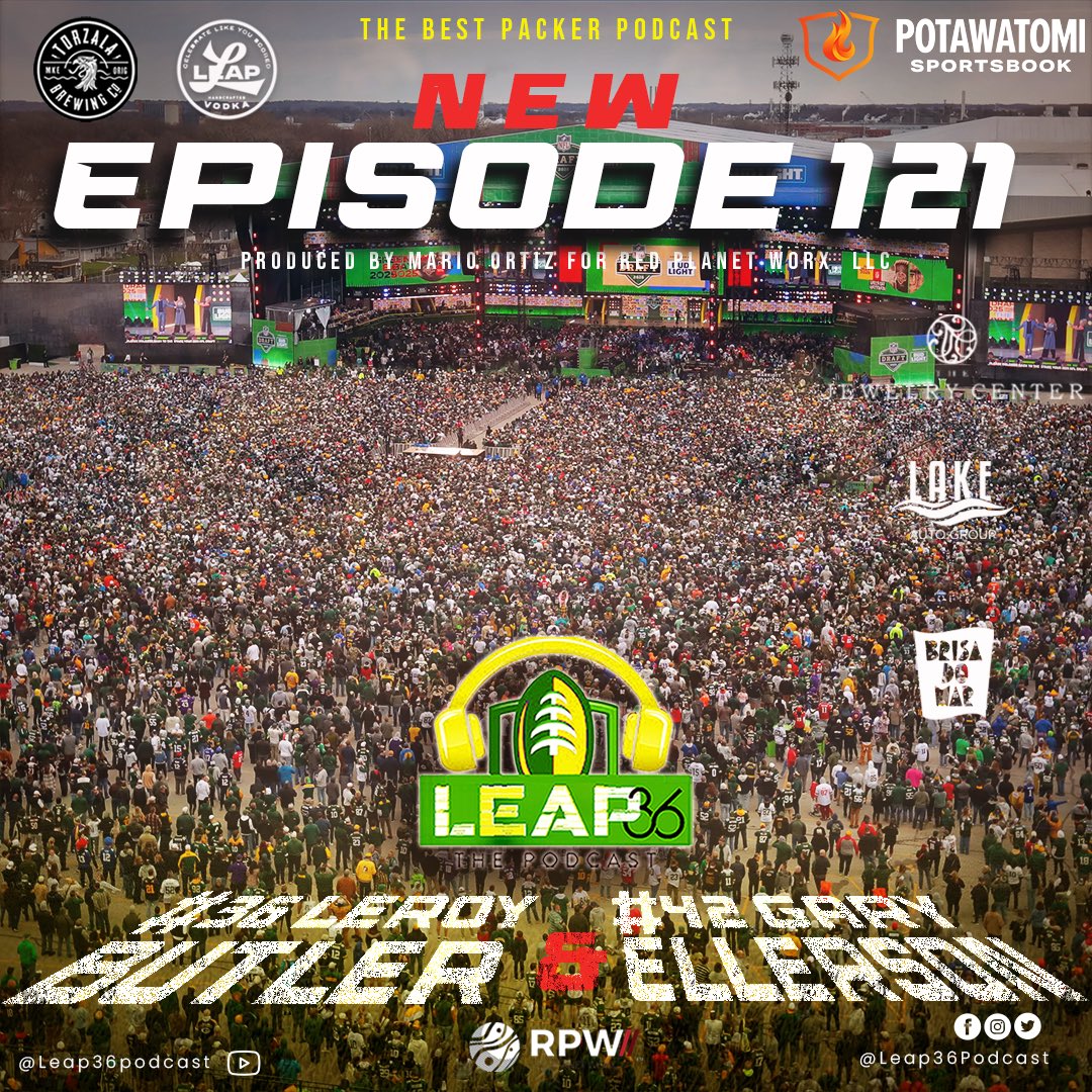 🚨NEW EPISODE #121 <a href="/NFLDraft/">NFL Draft</a> in Green Bay, Thoughts? Players Drafted, Golden and others! Shaduer? &amp; more. <a href="/Leap36Podcast/">Leap36Podcast</a> with <a href="/ProFootballHOF/">Pro Football Hall of Fame</a>   <a href="/packers/">Green Bay Packers</a> <a href="/leap36/">leroy butler (blue check)</a> &amp; <a href="/packers/">Green Bay Packers</a> <a href="/BadgerFootball/">Wisconsin Football</a>  Alumni <a href="/GaryEllerson/">Gary Ellerson</a> Available on all podcast platforms. open.spotify.com/episode/37aqZl…
