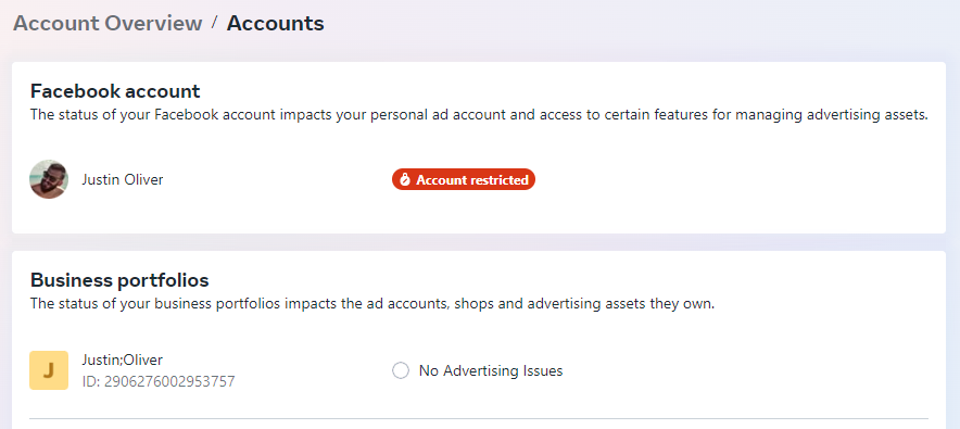 joliversf's tweet photo. @MetaforBusiness ad account ID 10101173768640343, suddenly restricted. No policy flags, no review button, clients’ ads offline. Need a human ASAP. Can you open a case? https://t.co/OEmimJTwUC