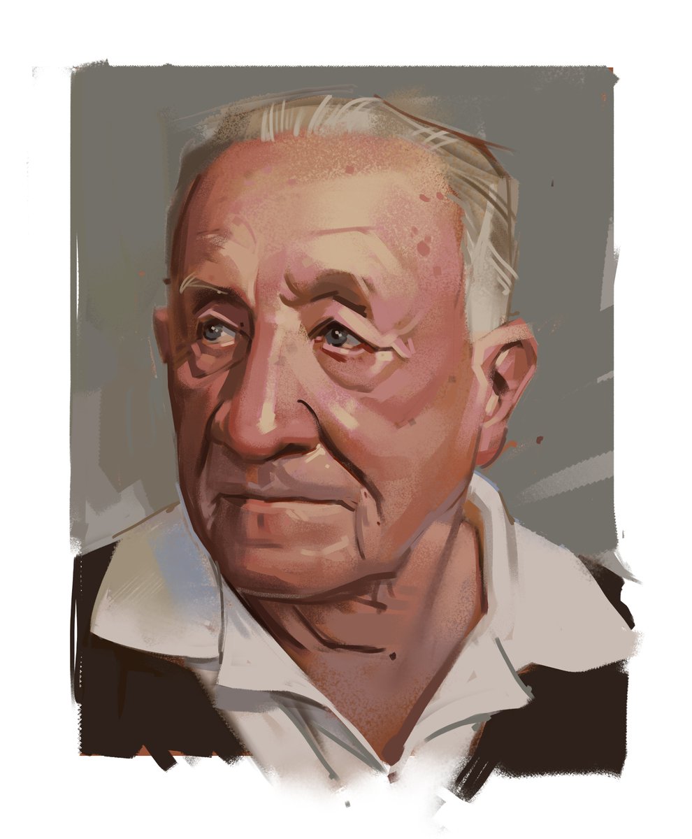 Morning portrait sketch of an old man! #portrait #painting #rendering #colorstudy #gottogetbetter #anatomy #humananatomy #gesture #figurativeart #brushstrokes #oldman #agespots #lighting #illustration #animation #paint