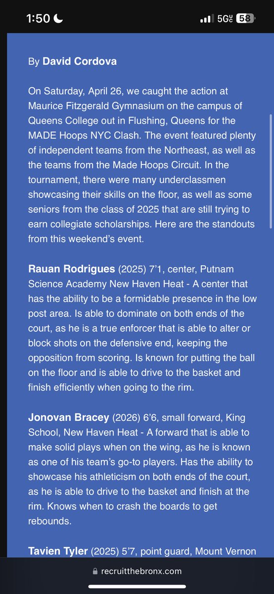 Coach CJ Wilson (@coachcjwilson) on Twitter photo Coaches don’t miss out on these two ‼️
Rauan Rodrigues ‘25
Jonovan Bracey ‘26
Both Scholarship Level Players ❤️🔥
<a href="/haskii23_/">Rauan Rodrigues</a> <a href="/Jonov4n/">Jonovan Bracey</a> <a href="/CoachDoc10/">Coach Doc Kennedy</a> <a href="/NewHavenHeatFam/">NewHavenHeatFamily</a> <a href="/RecruitTheBronx/">RecruitTheBronx</a> Coaches don’t miss out on these two ‼️
Rauan Rodrigues ‘25
Jonovan Bracey ‘26
Both Scholarship Level Players ❤️🔥
<a href="/haskii23_/">Rauan Rodrigues</a> <a href="/Jonov4n/">Jonovan Bracey</a> <a href="/CoachDoc10/">Coach Doc Kennedy</a> <a href="/NewHavenHeatFam/">NewHavenHeatFamily</a> <a href="/RecruitTheBronx/">RecruitTheBronx</a>