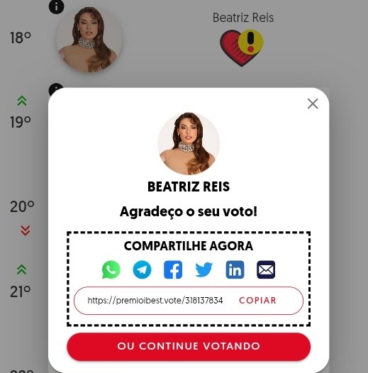 TatyPaz9's tweet image. @BeatrizRBrasil está concorrendo para o top 20 em três categorias, vamos que vamos moranguetes🍓🍓:
✔️ Instagrammer do Ano  
🔗premioibest.vote/716059978
✔️ Influenciadora de SP
🔗premioibest.vote/318137834
✔️ Reality Star 
🔗premioibest.vote/636615936