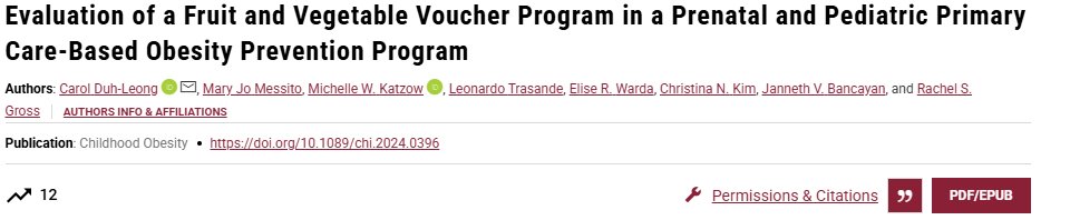 Childhood Obesity (@childobesity_jn) on Twitter photo Evaluation of a Fruit and Vegetable Voucher Program in a Prenatal and Pediatric Primary Care-Based Obesity Prevention Program, published in <a href="/ChildObesity_jn/">Childhood Obesity</a>
Link to pub: liebertpub.com/doi/10.1089/ch… Evaluation of a Fruit and Vegetable Voucher Program in a Prenatal and Pediatric Primary Care-Based Obesity Prevention Program, published in <a href="/ChildObesity_jn/">Childhood Obesity</a>
Link to pub: liebertpub.com/doi/10.1089/ch…