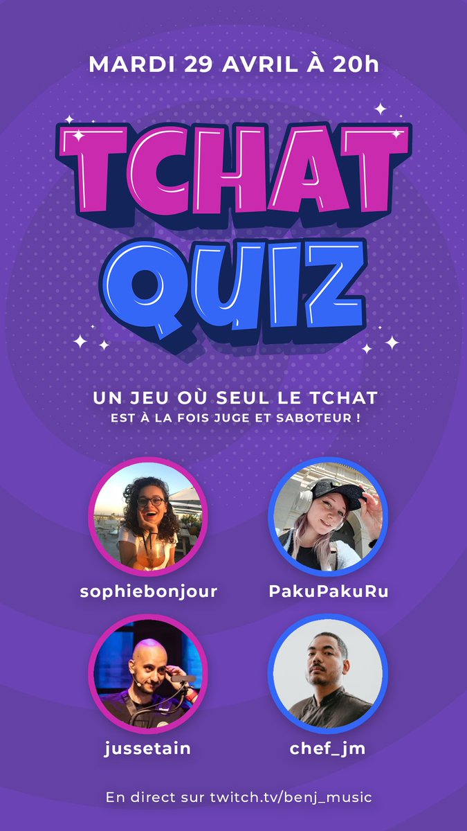 C'est maintenant tout de suite chez <a href="/BenjMusicOff/">Benj</a> ! 
twitch.tv/benj_music