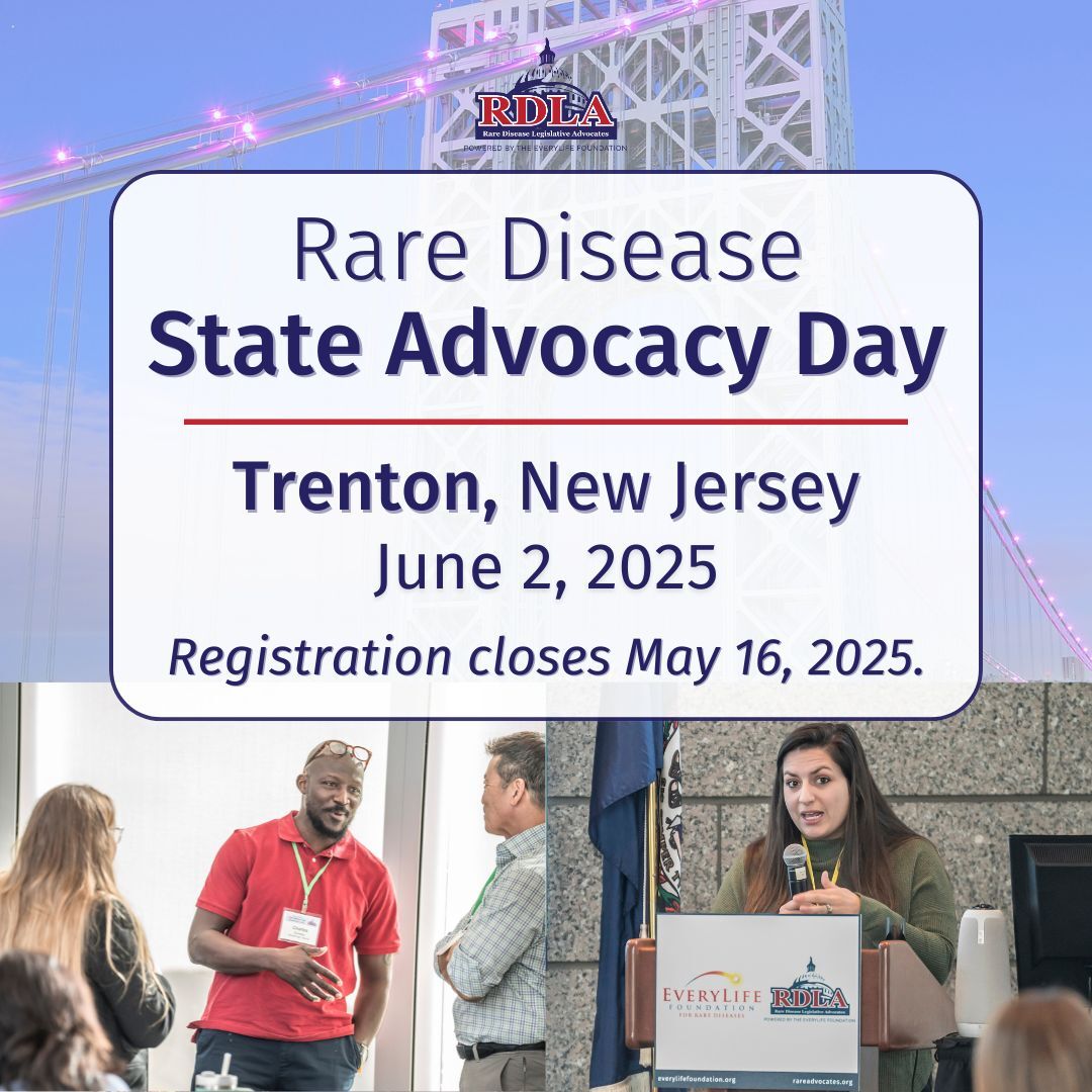 Hey New Jersey rare disease advocates! Join us in Trenton on June 2nd, 2025, for Rare Disease State Advocacy Day—a day to meet with state legislators, share your story, and help shape rare disease policy. Register by May 16. Click here: hubs.li/Q03kgtvZ0