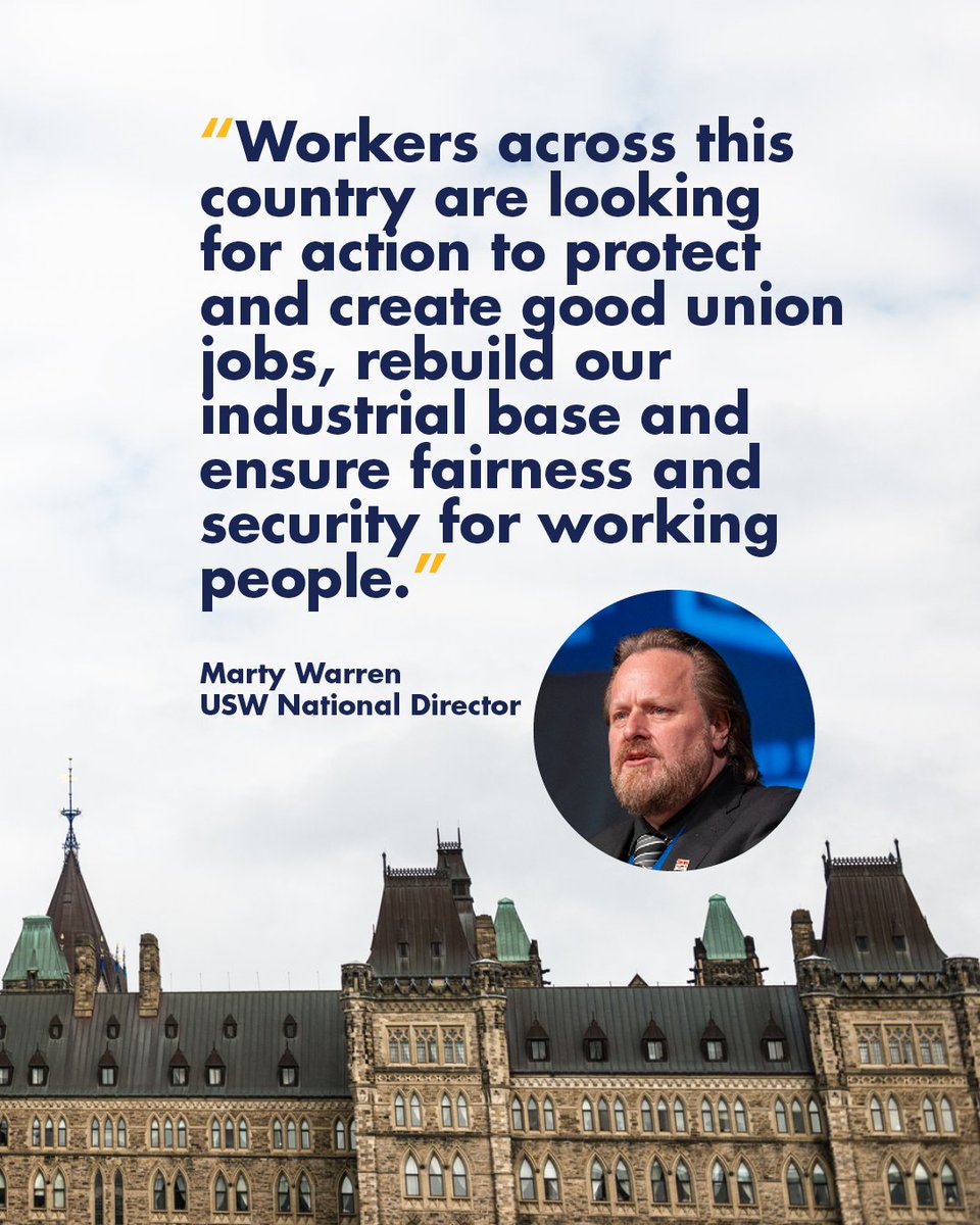 The USW offers their congratulations to Mark Carney on being elected as the next Prime Minister of Canada.

As we move forward - the fight for fairness, dignity and opportunity for all Canadians continues.

Full statement: usw.ca/marty-warren-s…
#canlab  #USW
