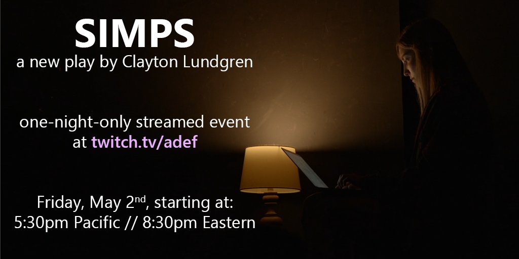 mark your calendars. this friday. 5:30pm pacific.
come watch my brand new play on twitch.