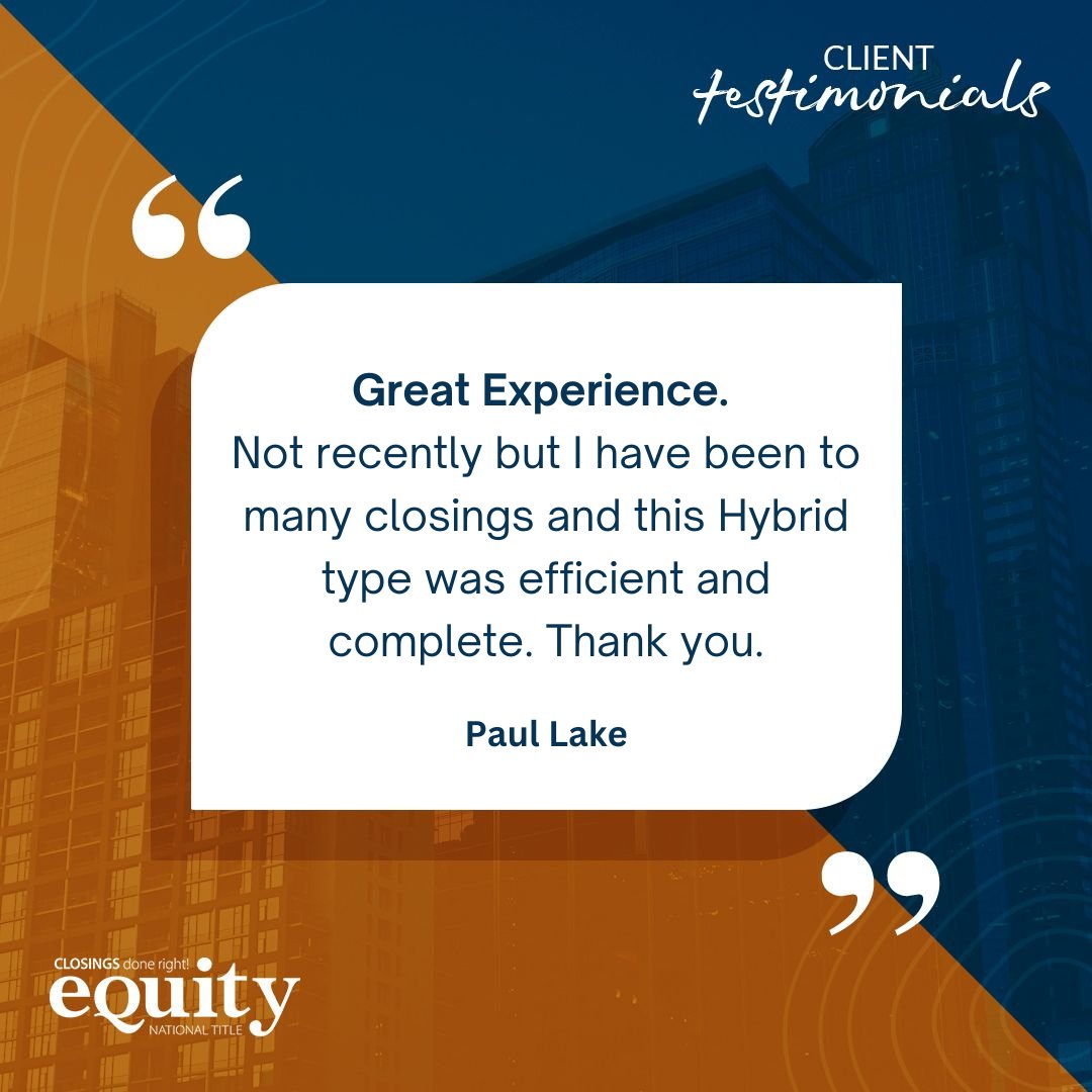 EquityNational's tweet photo. 🔑 Efficient and complete – just how closings should be. Appreciate the feedback, Paul! https://t.co/fpKPEf8uZn
