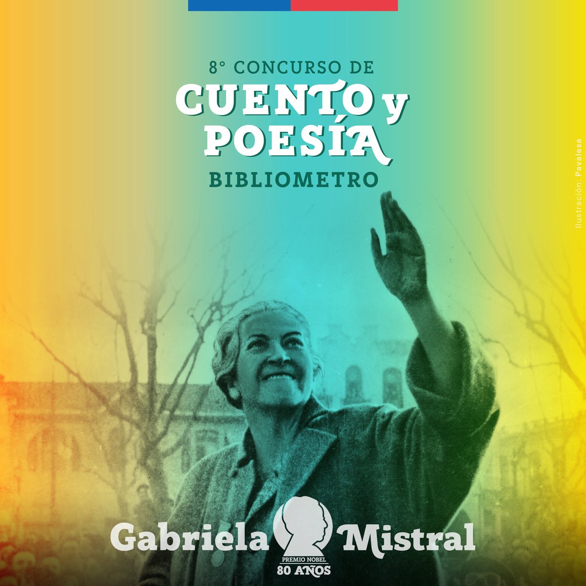 El programa <a href="/Bibliometro/">Programa Bibliometro</a> convoca a su tradicional Concurso de Cuento y Poesía dedicado a Gabriela Mistral, a 80 años del Nobel.

Revisa las bases y participa hasta el 23 de junio👇
bibliotecaspublicas.gob.cl/noticias/bibli…