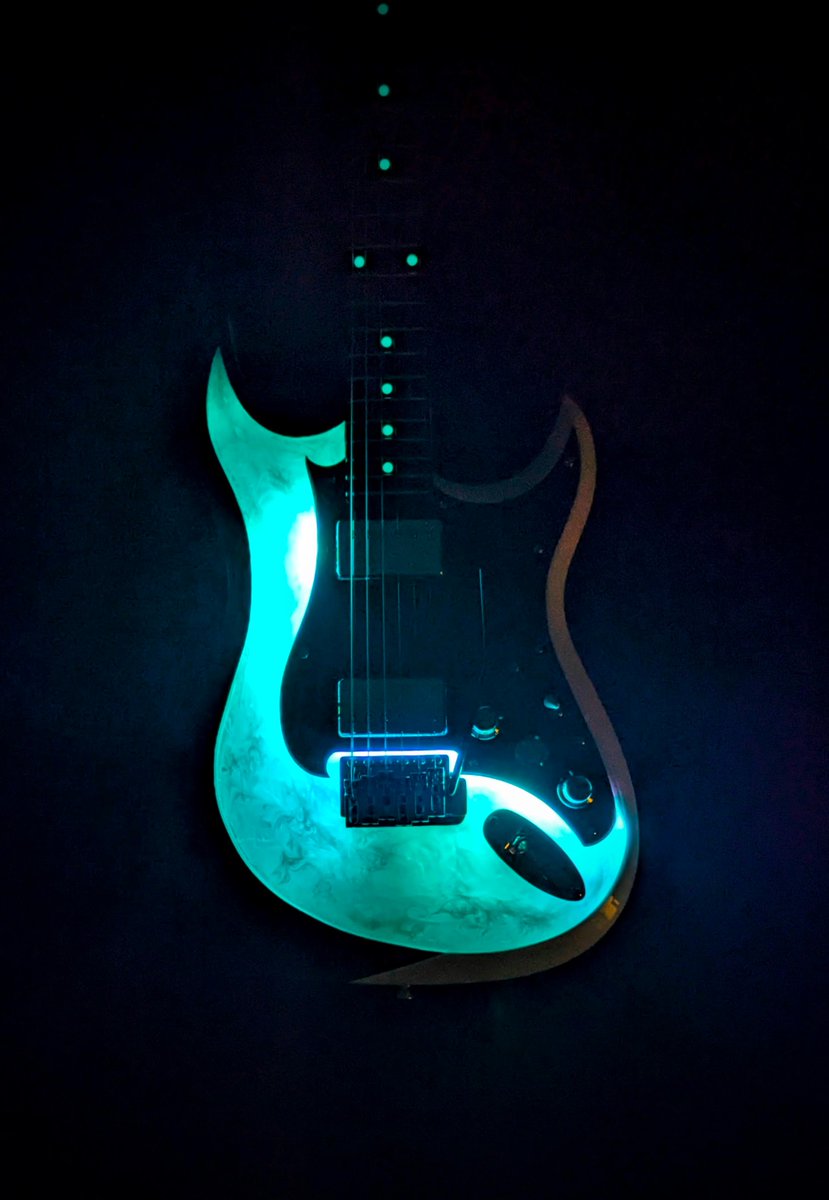 modugno_guitars's tweet photo. LE9 "Lumen" Limited Edition

#modugnoguitars #glowinthedark #grege1972 #LE9Lumen #ledguitar #austintexas #texas #electricguitar #leds #ledlights #guitarshop #electricguitarshop #fishmanfluence #gotoh #carbonfiber #lockingtuners #epoxyguitar #guitar #epoxyresin #epoxy https://t.co/ltELoi5xuE