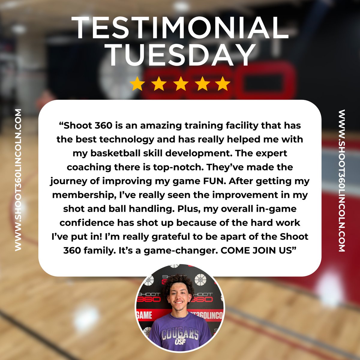 #TestimonialTuesday 📝 from one of our high school standout members Miles Parra, committed to play at Nebraska Wesleyan University! Ready to #UnlockYourGame 🔐 and join the Shoot 360 family? Visit shoot360lincoln.com or give us a call to sign up for your FREE workout!