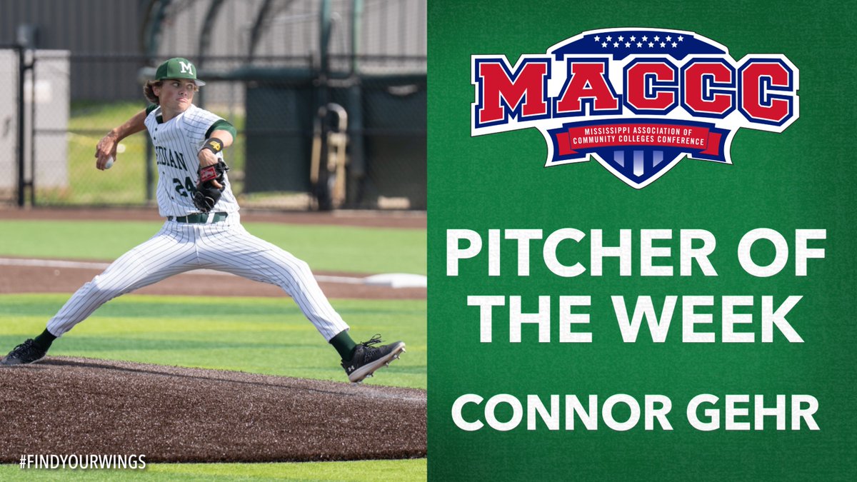 MeridianCC Athletics (@mcceaglessports) on Twitter photo MACCC POTW. <a href="/MCCEaglesBSB/">MCC Eagles Baseball ⚾️ 🇺🇸</a> Sophomore Connor Gehr has been named MACCC Pitcher of the Week. Gehr pitched 7 shutouts innings and struck out 10 batters in a win over Itawamba last week. #WIDEOPEN MACCC POTW. <a href="/MCCEaglesBSB/">MCC Eagles Baseball ⚾️ 🇺🇸</a> Sophomore Connor Gehr has been named MACCC Pitcher of the Week. Gehr pitched 7 shutouts innings and struck out 10 batters in a win over Itawamba last week. #WIDEOPEN