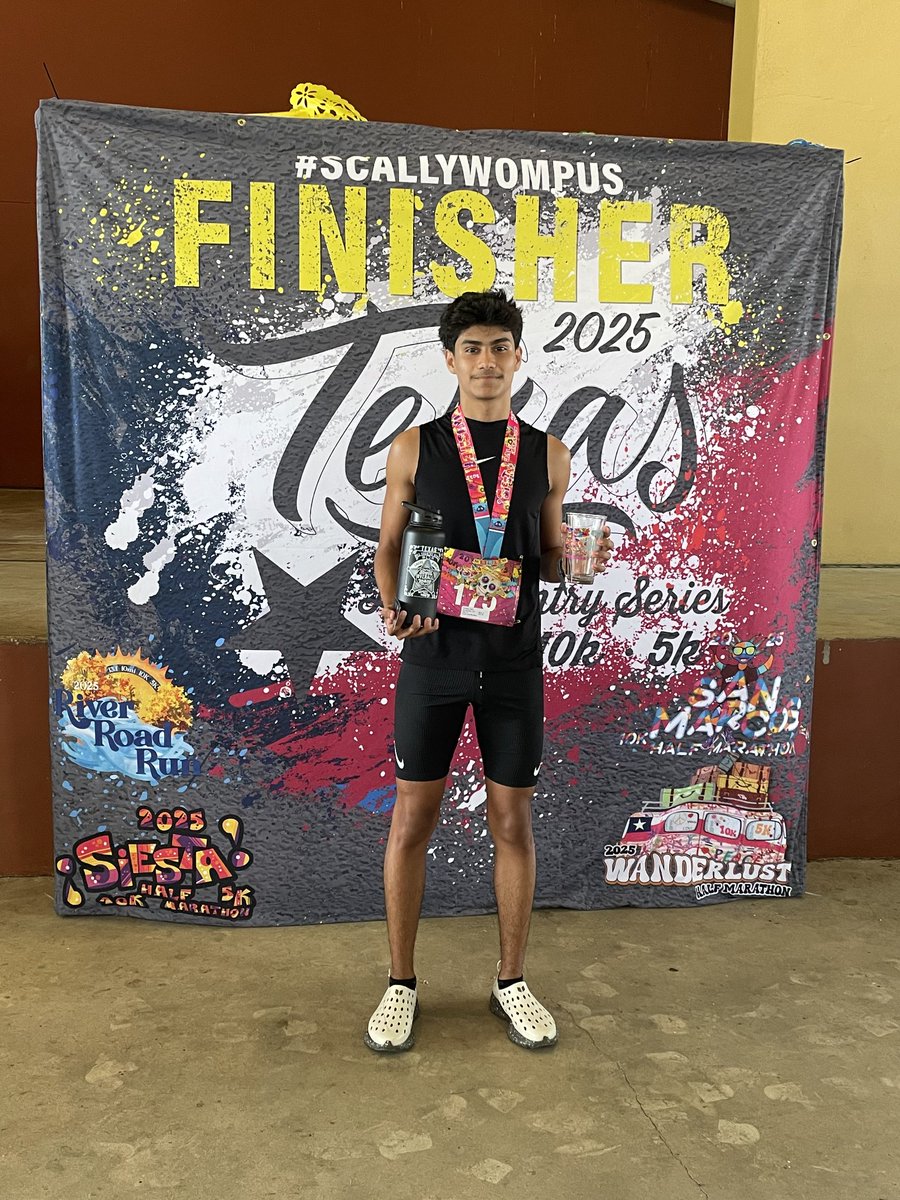 Sophomore CC &amp; Track athlete Aron Martinez placed 1st in his age group recently at the Fiesta Half Marathon in San Antonio. Well done!