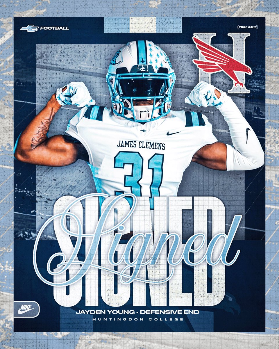 Congratulations to defensive end Jayden Young for signing with Huntingdon today! <a href="/jaydenyoung_55/">Jayden Young</a> #BuiltOnCountyLine