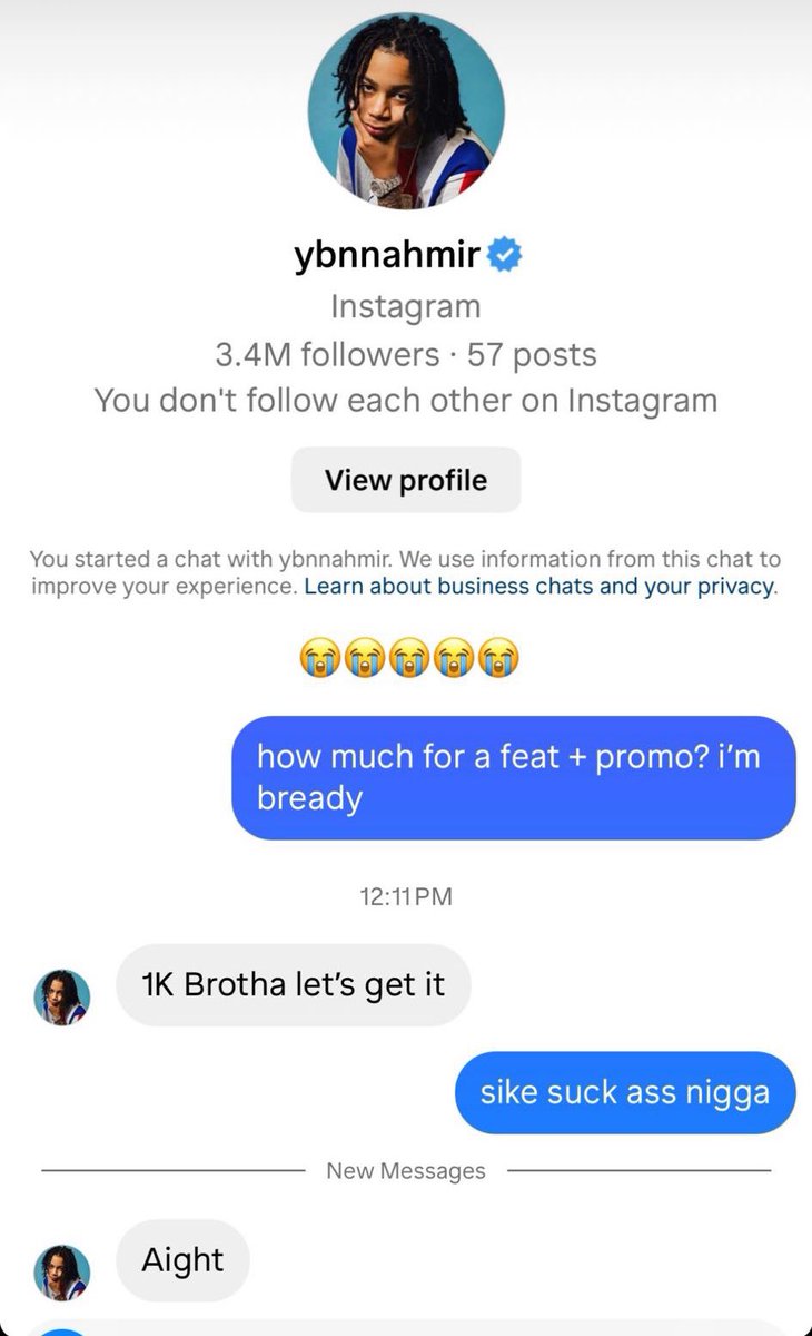 lordbrazes's tweet photo. this nigga ybn nahmir was getting desperate😭 https://t.co/fQGm9q6Gdj