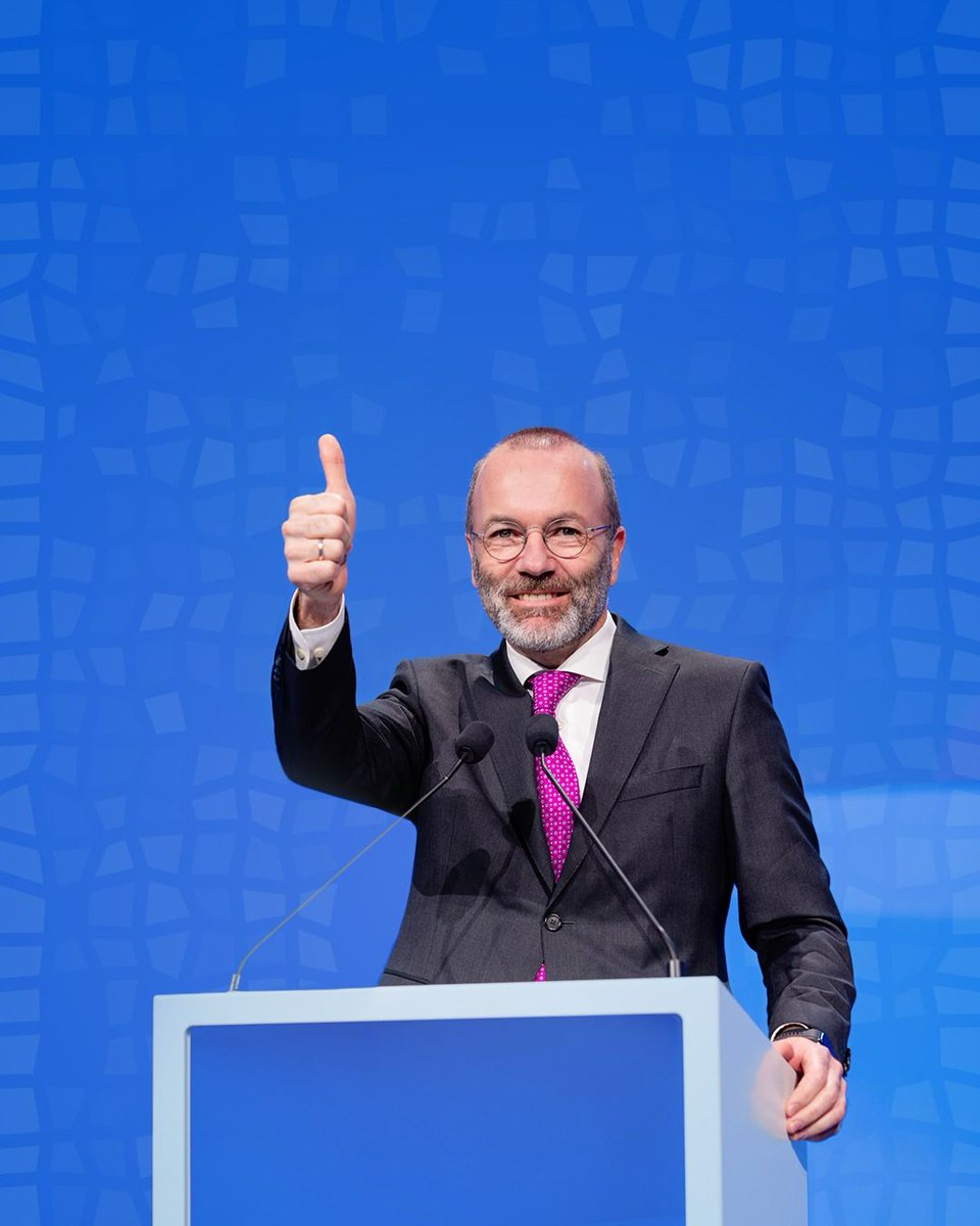 ManfredWeber's tweet photo. Thankful and determined! 🙏 
The @EPP is the beating heart of Europe! https://t.co/gZ9z4kEs6x