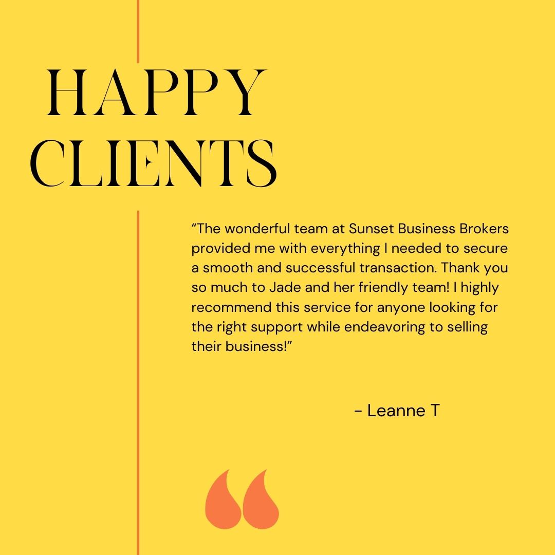 SunsetBrokers's tweet photo. 🌟 Smooth. Successful. Supported. 🌟

Another happy client shares how we made selling their business stress-free. 🧡 At Sunset Business Brokers, we guide you every step of the way.

📞 Ready to sell? We’re here to help.

#BusinessSalesQLD https://t.co/KePMLjO1FD