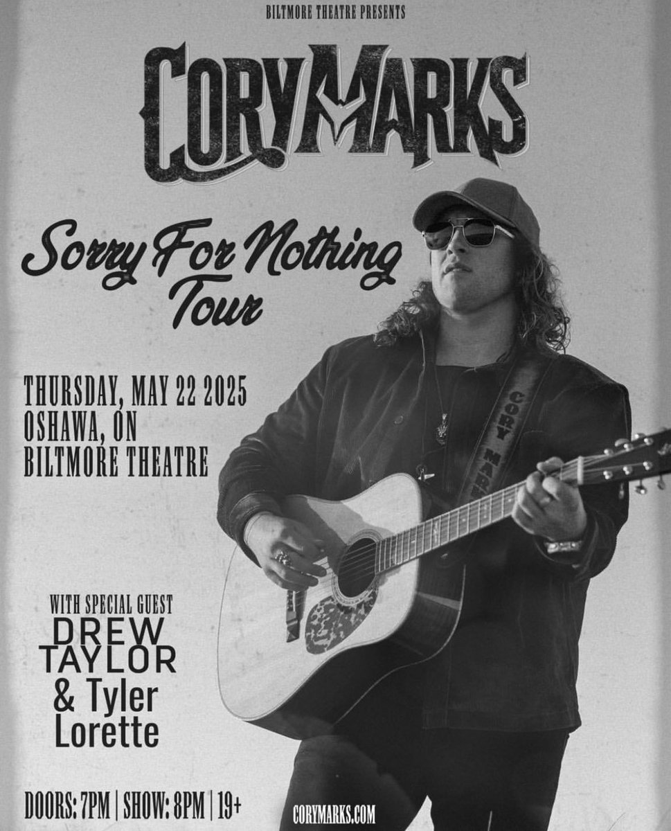 Tyler Lorette (@tylerlorettee) on Twitter photo Oshawa excited to be coming back to the Biltmore Theatre this May 22 opening up for <a href="/corymarksmusic/">Cory Marks</a> !!
Click the link to get your tickets: tickets.biltmoretheatre.com/eventperforman… Oshawa excited to be coming back to the Biltmore Theatre this May 22 opening up for <a href="/corymarksmusic/">Cory Marks</a> !!
Click the link to get your tickets: tickets.biltmoretheatre.com/eventperforman…