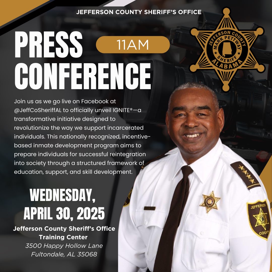 Jeff Co Sheriff (@jeffcosheriff) on Twitter photo Building on the success of his Renewed for Re-entry program, Jefferson County Sheriff Mark Pettway will launch IGNITE®. Building on the success of his Renewed for Re-entry program, Jefferson County Sheriff Mark Pettway will launch IGNITE®.