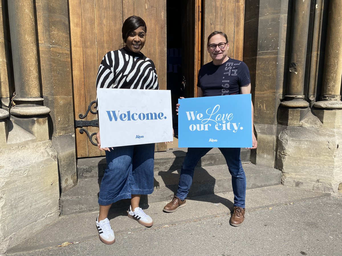 ChurchesEngland's tweet photo. Today it’s been great to visit Alive Church in #Lincoln to learn more about the @GroundLevel Network, who are one of our 54 Member Churches. Thank you to @RichardMarkBrad for showing us round the church, cafe and community grocery…and sharing how you serve the local people. https://t.co/3MG9g9D2II