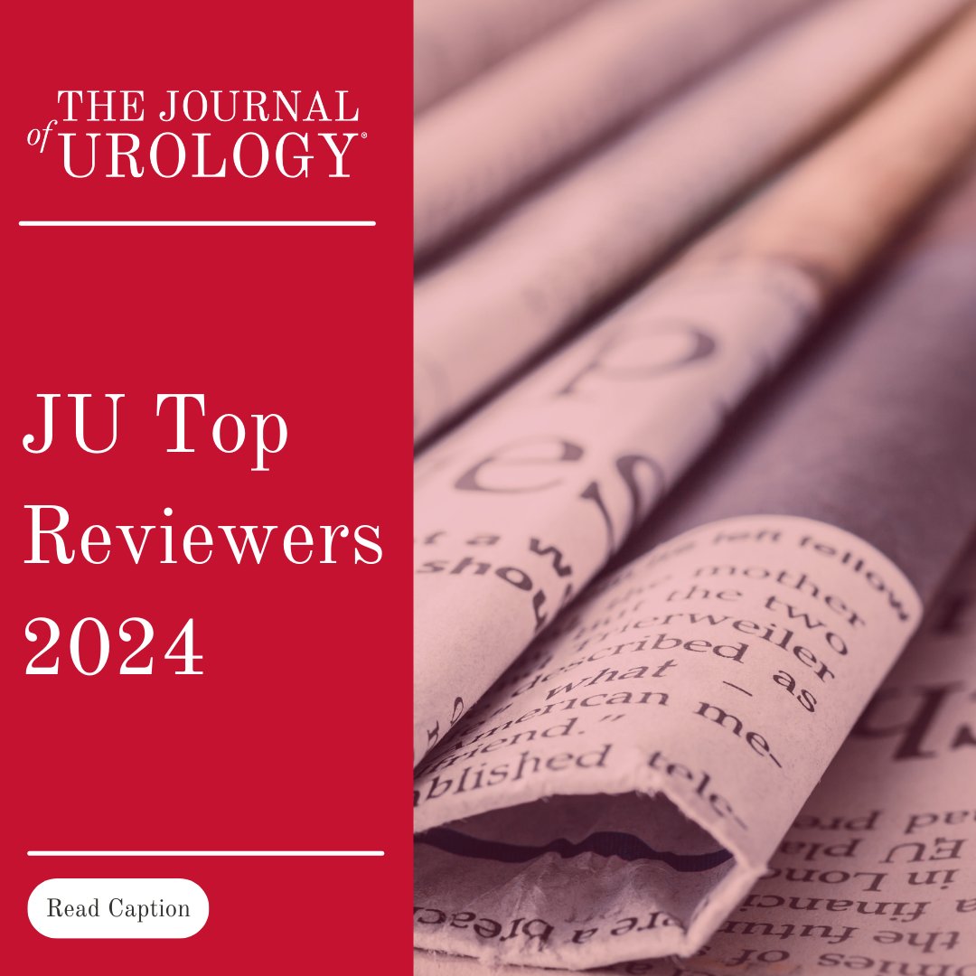 JU Top Reviewers 2024

read the full article here! 👉 bit.ly/3GhExAm
#AUA #Urology #AUAmembers