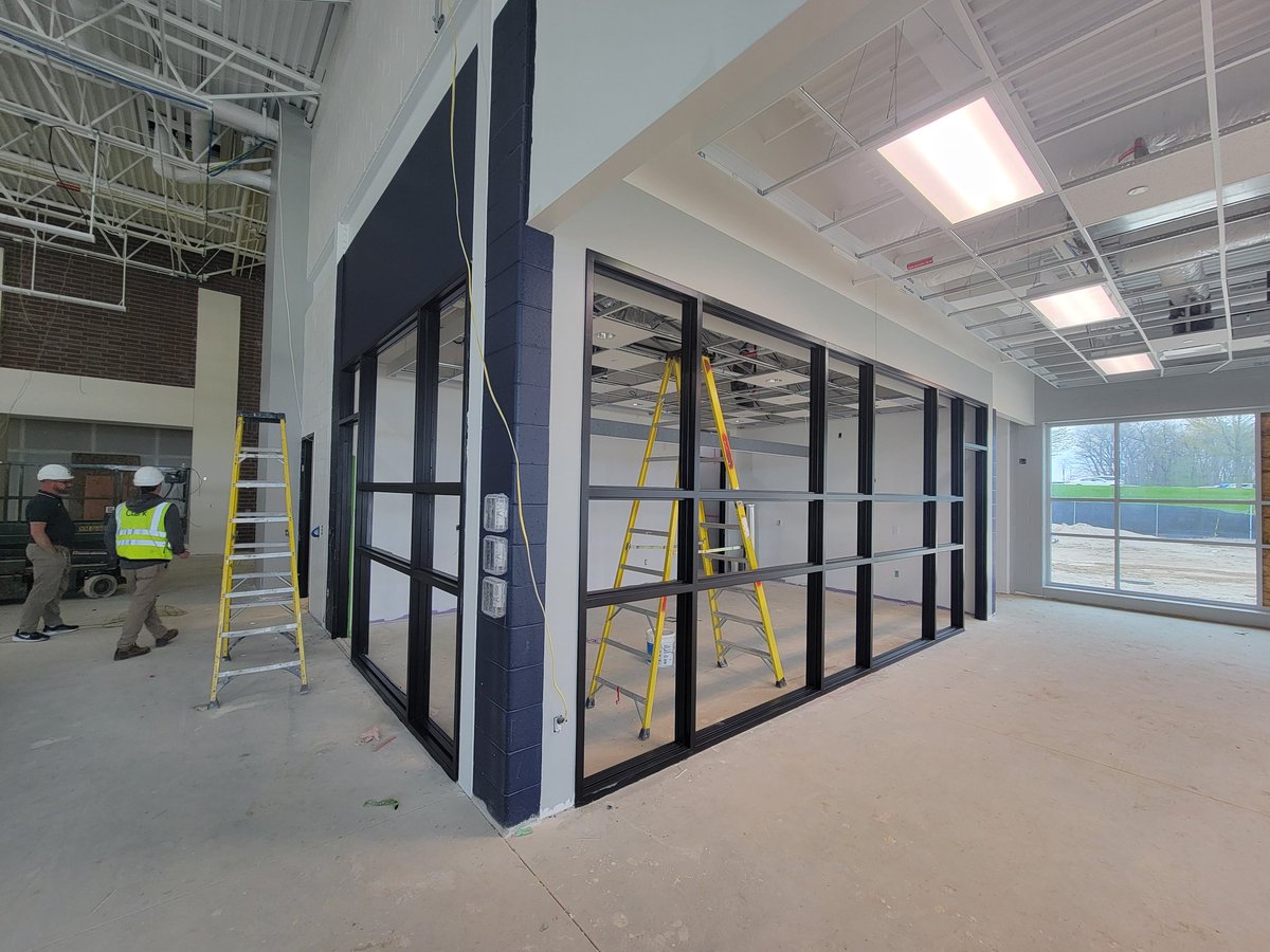 HS Weight Room update! Got to walk through today and saw all the progress. In a few short months, this amazing new S&amp;C space will be open!  It's attached to the Aux Gym facing out to the tennis courts #GOHORNETS🐝 #2022Bond #clarkconstruction #kingscott