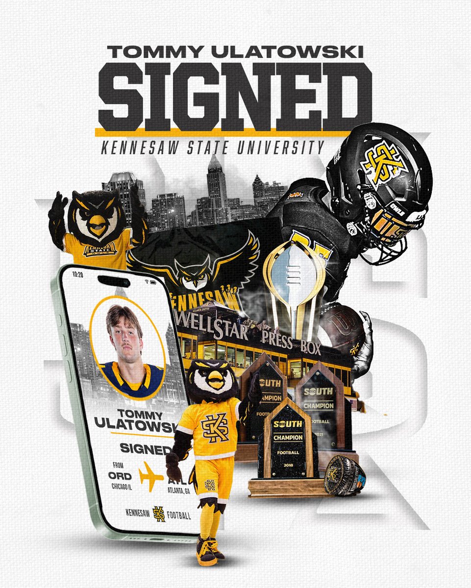 Kennesaw State Football (@kennesawstfb) on Twitter photo ๐๐๐ก๐๐ค๐ข๐ ๐ฉ๐ค ๐ฉ๐๐ ๐๐๐ฌ!
โช๏ธ <a href="/TommyUlatowski/">Tommy Ulatowski</a>
โช๏ธ Quarterback
โช๏ธ Chicago, Ill.
#SeeUs | #HootyHoo ๐ฆ ๐๐๐ก๐๐ค๐ข๐ ๐ฉ๐ค ๐ฉ๐๐ ๐๐๐ฌ!
โช๏ธ <a href="/TommyUlatowski/">Tommy Ulatowski</a>
โช๏ธ Quarterback
โช๏ธ Chicago, Ill.
#SeeUs | #HootyHoo ๐ฆ