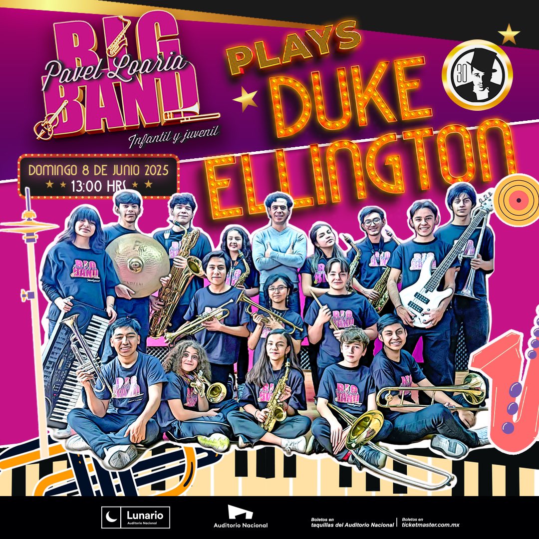 🎹El jazz regresa a casa a cargo de los jazzistas más pequeños de México, <a href="/PavelLoaria/">Pavel</a> Big Band. 

🎟️Boletos en taquillas del Auditorio Nacional y Ticketmaster. 
ticketmaster.com.mx/pavel-loaria-b…