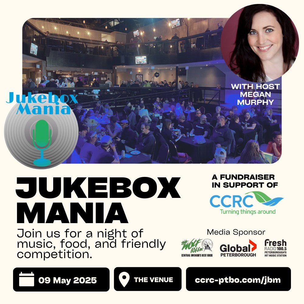 The Wolf 101.5 FM (@thewolfca) on Twitter photo Jukebox Mania is BACK! There's still time to sign up to support <a href="/CommunityCCRC/">CCRC</a> 🤘🎵➡️thewolf.ca/event/29665/ju…
Jukebox Mania is proudly sponsored by 101.5 The Wolf, along with <a href="/1005FreshRadio/">100.5 Fresh Radio</a> and <a href="/CHEXNewswatch/">CHEX News on Global Peterborough</a> Jukebox Mania is BACK! There's still time to sign up to support <a href="/CommunityCCRC/">CCRC</a> 🤘🎵➡️thewolf.ca/event/29665/ju…
Jukebox Mania is proudly sponsored by 101.5 The Wolf, along with <a href="/1005FreshRadio/">100.5 Fresh Radio</a> and <a href="/CHEXNewswatch/">CHEX News on Global Peterborough</a>