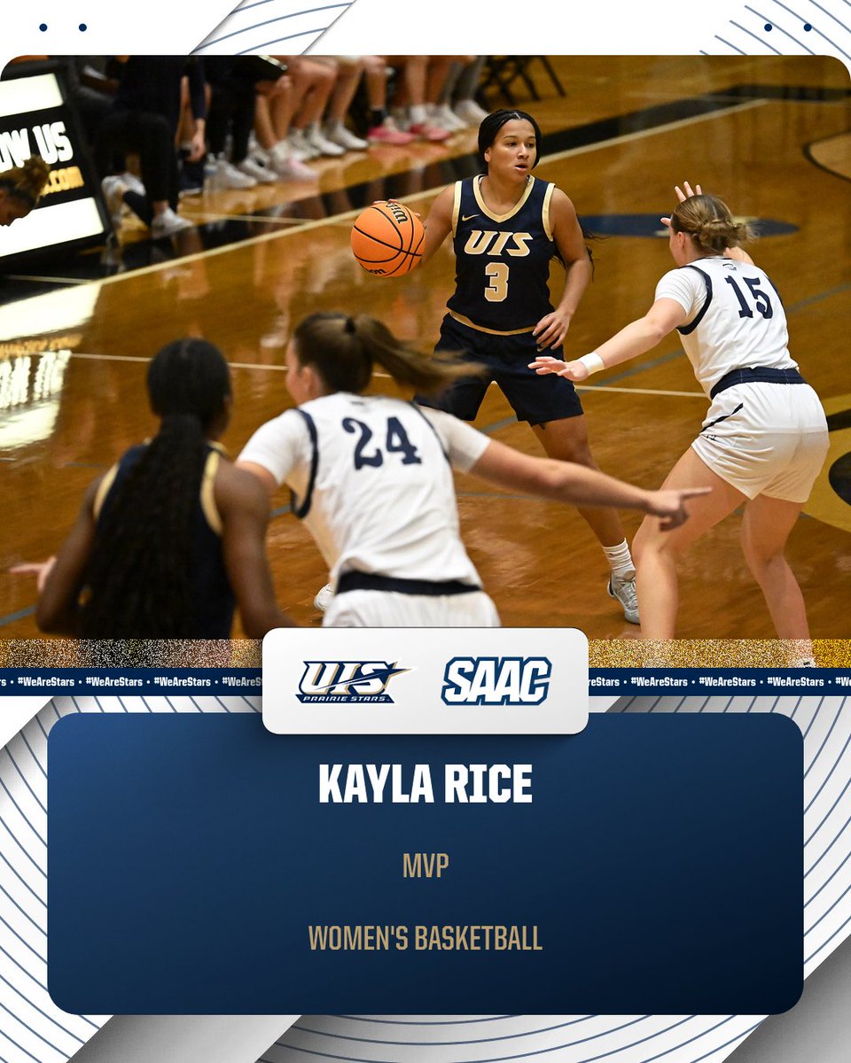 #WeAreStars (@uisathletics) on Twitter photo Women's Basketball team awards from Night of Stars!
🌟 Star Spirit: Allysia McDaniel
🏅 MVP: Kayla Rice
<a href="/UISWBB/">UIS Women’s Basketball</a> | #WeAreStars Women's Basketball team awards from Night of Stars!
🌟 Star Spirit: Allysia McDaniel
🏅 MVP: Kayla Rice
<a href="/UISWBB/">UIS Women’s Basketball</a> | #WeAreStars