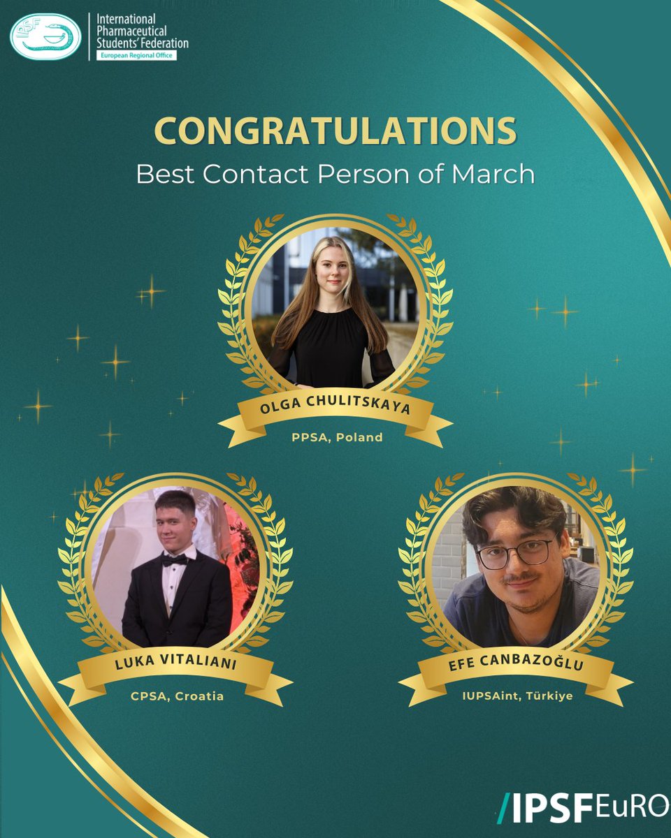 🌟 Best Contact Person of March 🌟
We’re thrilled to recognise and celebrate the incredible efforts of our Contact Persons who went above and beyond this March! 💪✨

Efe Canbazoğlu – IUPSAint, Türkiye
Luka Vitaliani – CPSA, Croatia
Olga Chulitskaya – PPSA, Poland