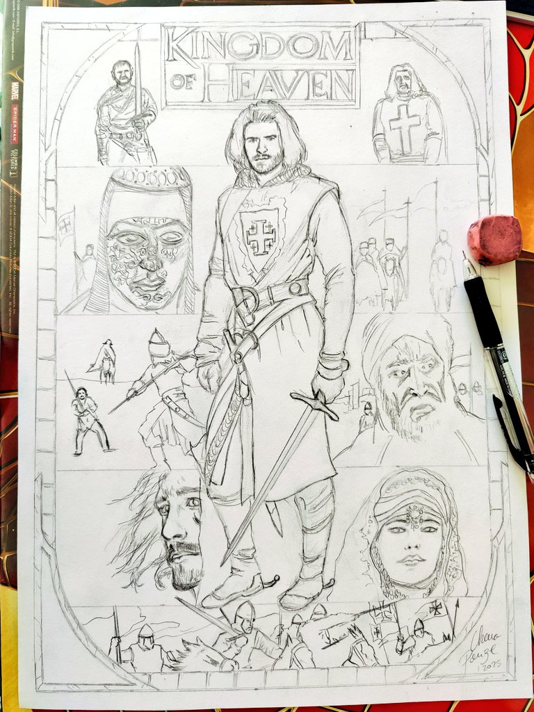 Aquí os dejo el lápiz acabado de mi próximo dibujo, esta vez dedicado a la película de Ridley Scott "El Reino de los Cielos".
¡Vamos con la tinta!
#art #KingdomOfHeaven