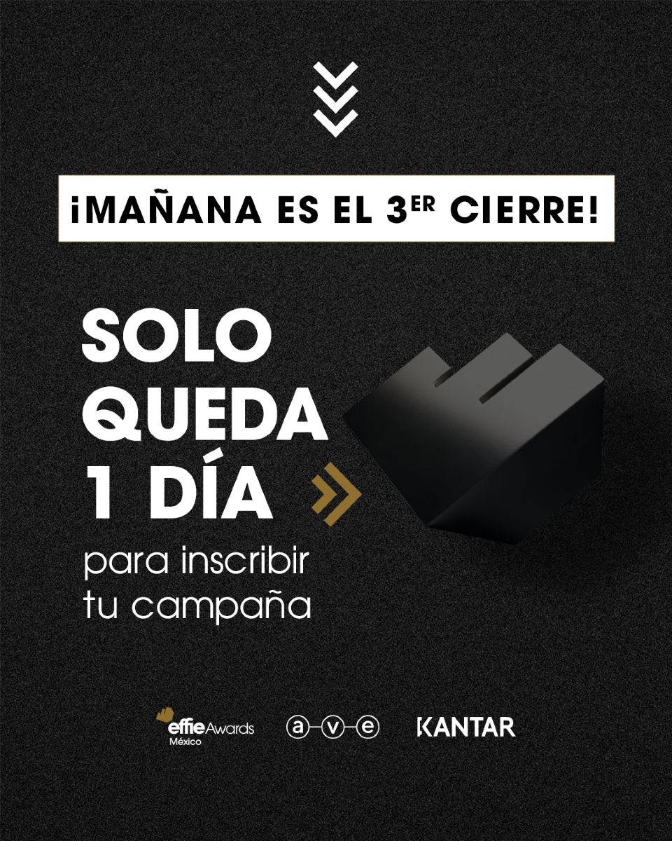 ⏳ ¡La cuenta regresiva está en su etapa final!
Mañana es el último día para inscribir tu campaña en los Effie Awards 2025.🚨
🔗 Inscríbete hoy mismo: effie.com.mx/inscribe-tu-ca…